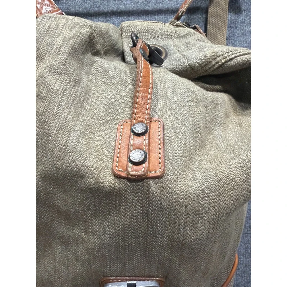 VINTAGE UNISON DEPT Military Style Canvas Leather Backpack Rucksack Japan Made